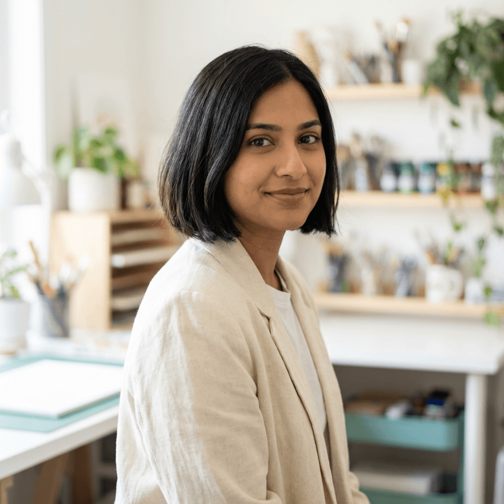 Portrait of a cheerful female customer